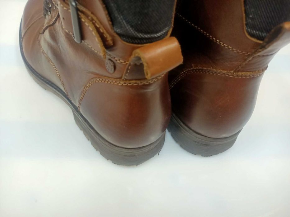 Jack & Jones Skórzane Męskie Brązowe Trzewiki Rozm.43