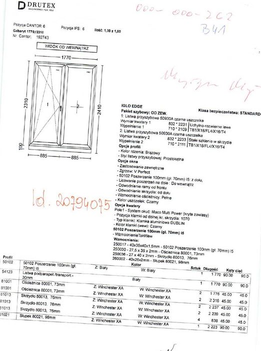 Okno DRUTEX Iglo EDGE – 1770 x 2310 – Outlet – Transport Gratis B41