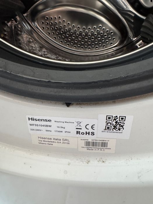 Pralka Hisense WF5S1045BW 10,5 kg Steam WiFi ConnectLife