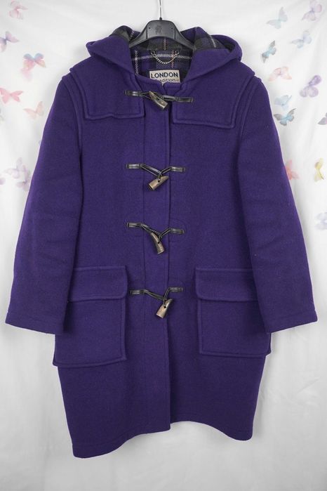 Fioletowa budrysówka damska płaszcz wełna London Tradition S