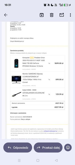 komputer gamingowy + monitor