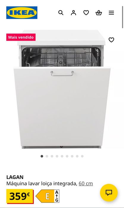 LAGAN Máquina lavar loiça integrada, 60 cm