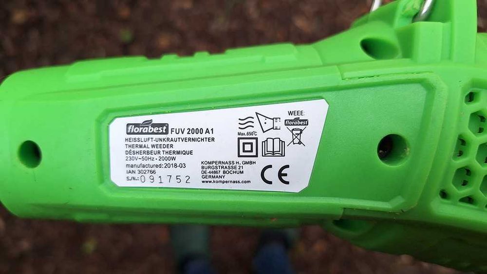 Queimador elétrico de ervas daninhas.