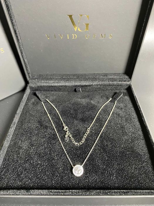Colar Prata Esterlina 925 Com Pendente VVS Moissanita