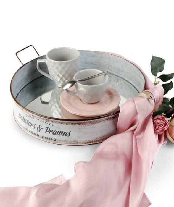 Taca metalowa z lustrem