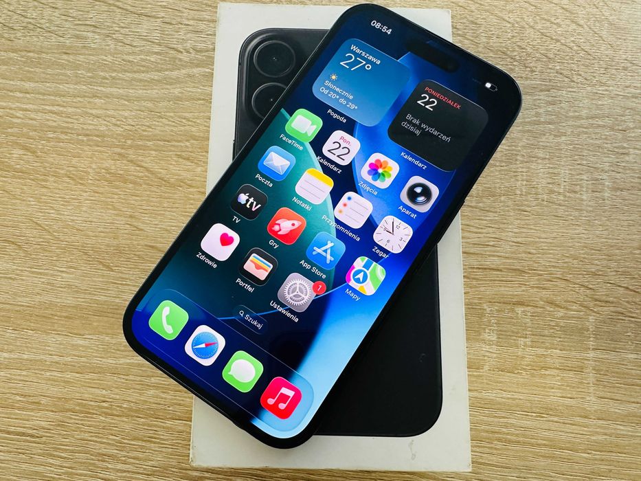 Smartfon Apple iPhone 16 128 GB 5G czarny Bat 100% GW! Stan Igła! Okazja!