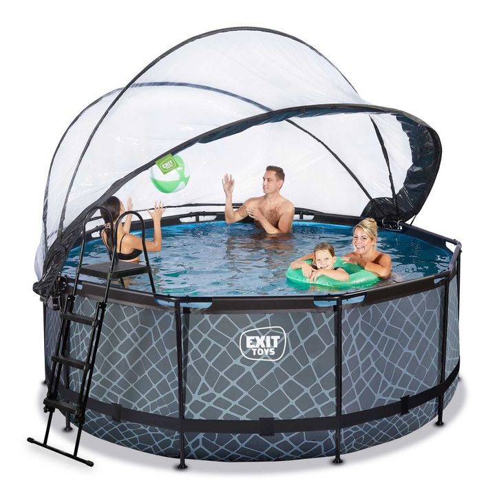 Басейн каркасний круглий з куполом EXIT 360х122  для дітей і дорослих