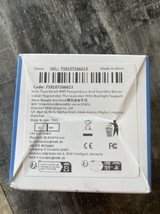 Czujnik temperatury i wilgotności wi-fi Tuya Smart