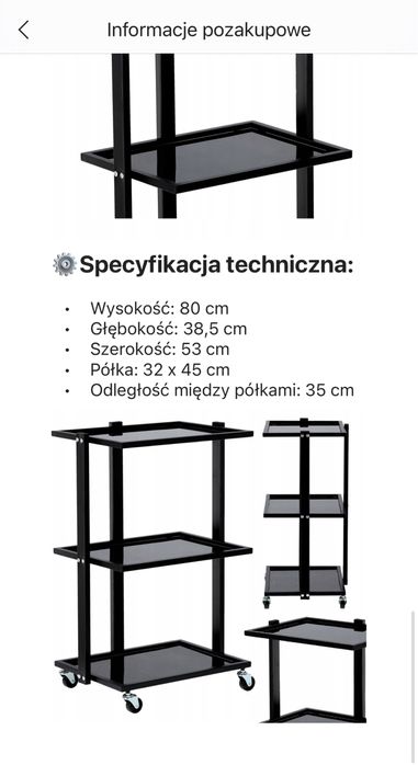 Calissimo wozek pomocnik fryzjerski czarny
