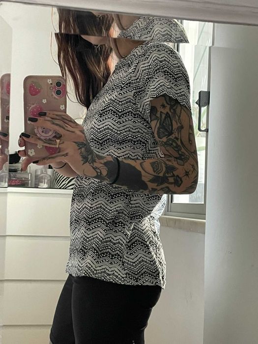 T-shirt primark padrão preto e branco