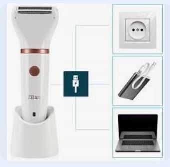 ZILAN Golarka depilator damska USB Quiritis 3W1