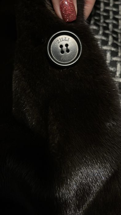 LUX  Франція  Шуба норкова ZILLI  BLACK glama р.50-54 довжина 125 см
