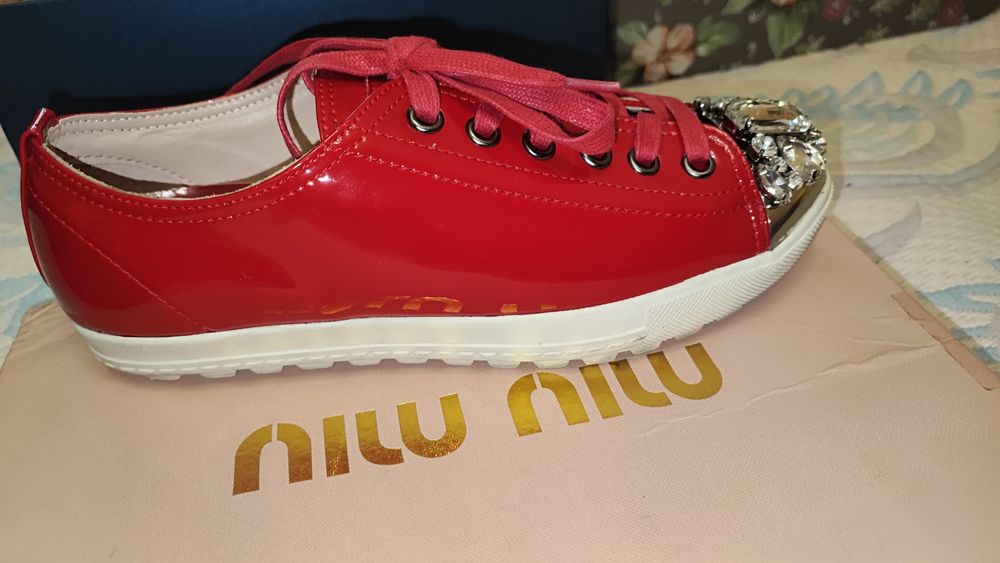Кеды лаковые Miu Miu