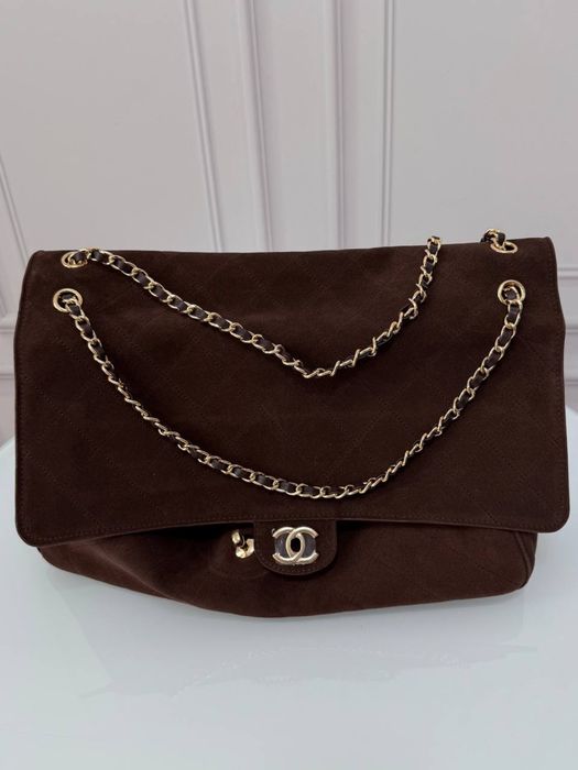 Сумка Chanel Maxi замш шоколадна