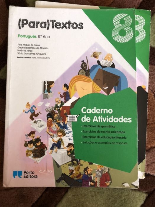 Caderno de atividades e guiões de leitura Paratextos portugues 8
