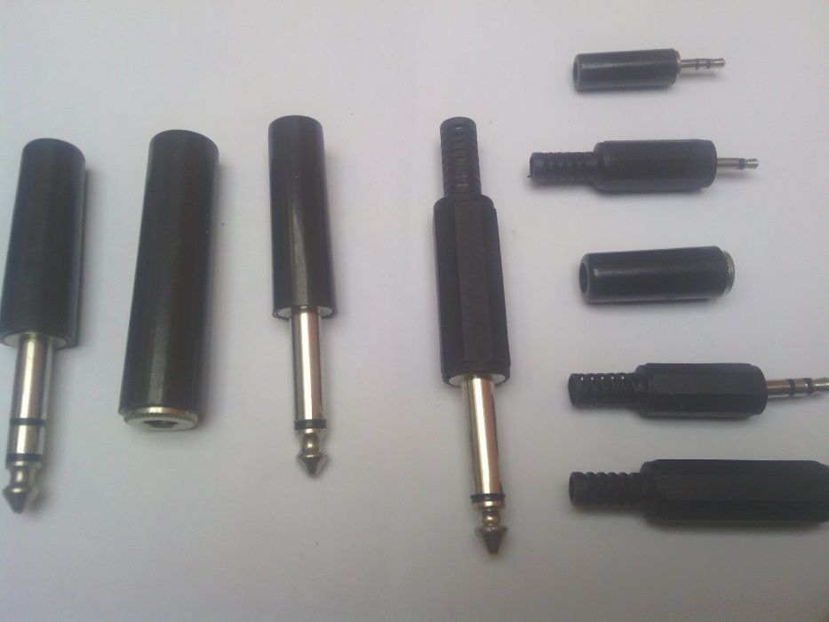 Ficha tipo cavilha 2,5 ou 3,5 ou 6,35mm stereo RCA simples ou duplo