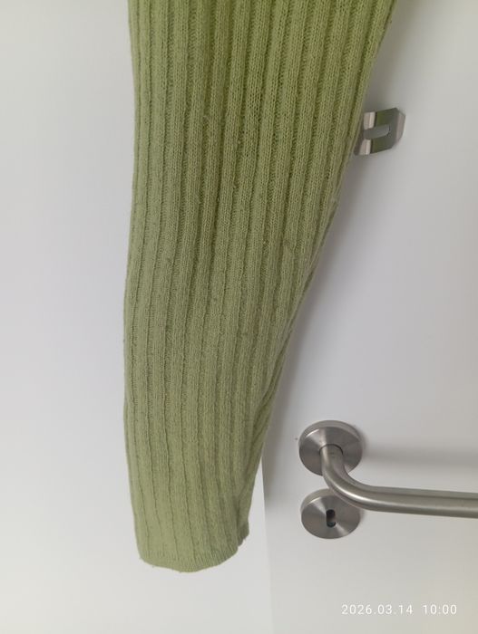 Green Ribbed Knit Leggings - Loungewear - Heavy Wear/Damaged