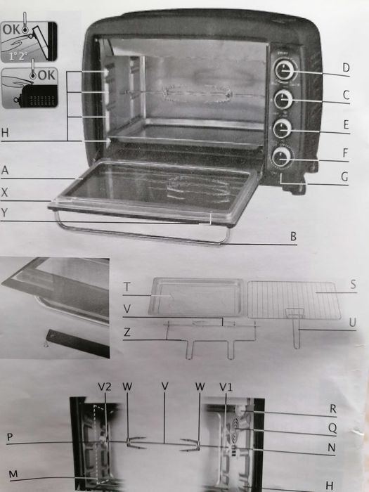 Forno elétrico ventilado com assador 48L