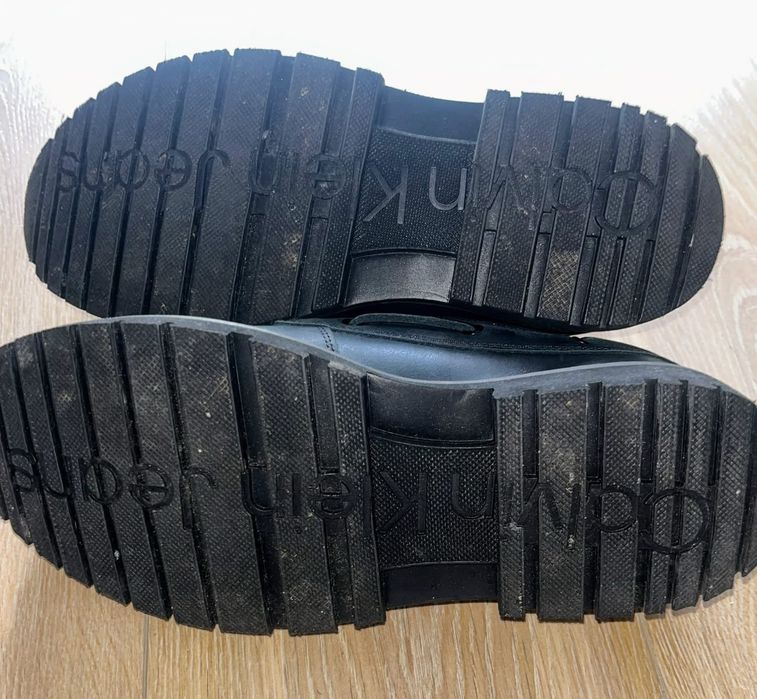 Czarne skórzane mokasyny Calvin Klein Jeans