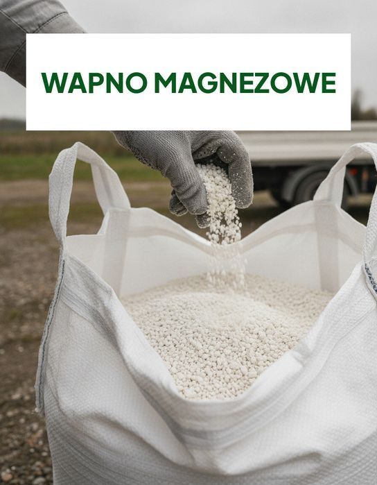 Wapno nawozowe granulowane z magnezem — węglanowo-magnezowe do gleb lekkich, do rozsiewacza, bez pylenia, big bag 600 kg, atest OSChR, AGRIA