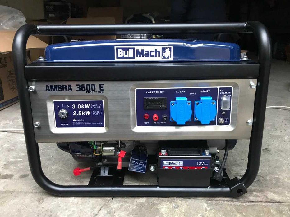 Бензиновий генератор BullMach AMBRA 3600. Потужність 2,8кВт. max-3кВт.