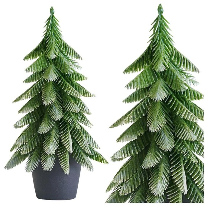 Choinka ozdobna Srebrne wykończenie 32x12cm Leantoys