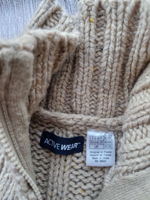 Кофта ,зип 1/3 (Active Wear) Made in France ! Шерсть. Разм.S-M