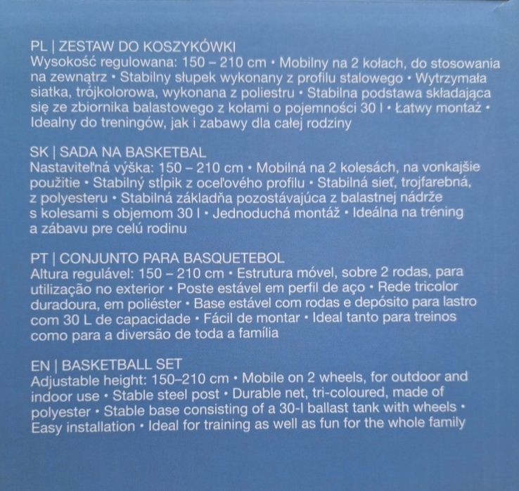 Nowy Kosz do koszykówki 150-210cm