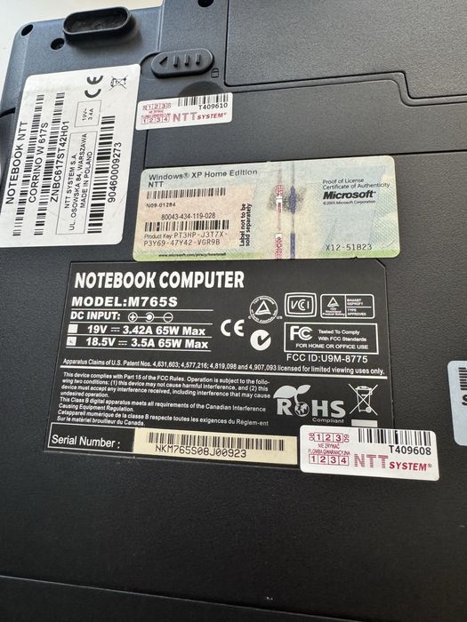 Stary laptop ntt m765s