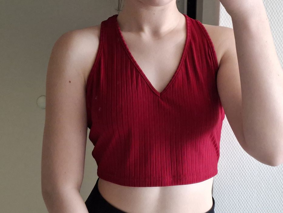 Top burgundowy shein