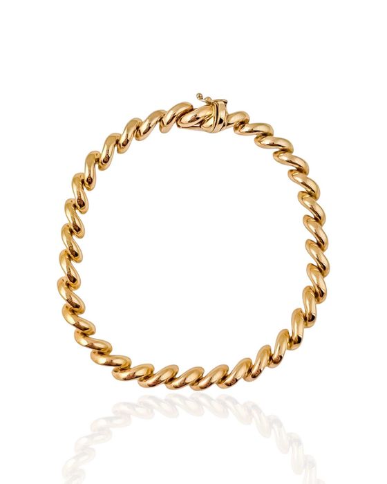 Złota, spiralna bransoletka od Dall’Acqua E7/NU/B2139