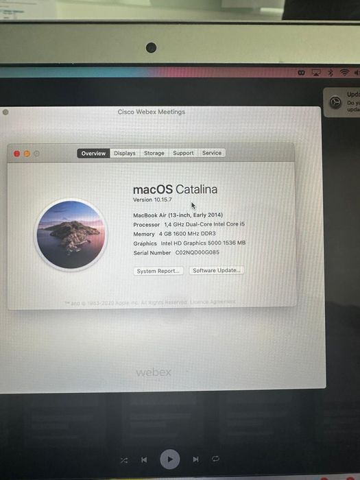 Portátil MacBook Air 13 (2014) prateado