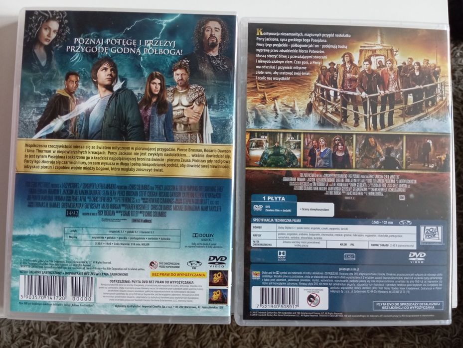 Filmy DVD Percy Jackson Morze Potworów, Złodziej Pioruna