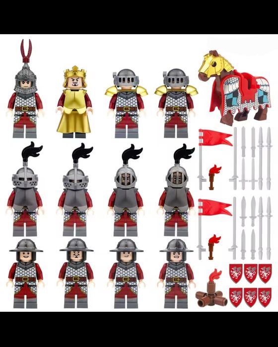 Klocki rycerze średniowieczni kompatybilne z Lego castle medival knights klocki figurki rycerze średniowiecza
