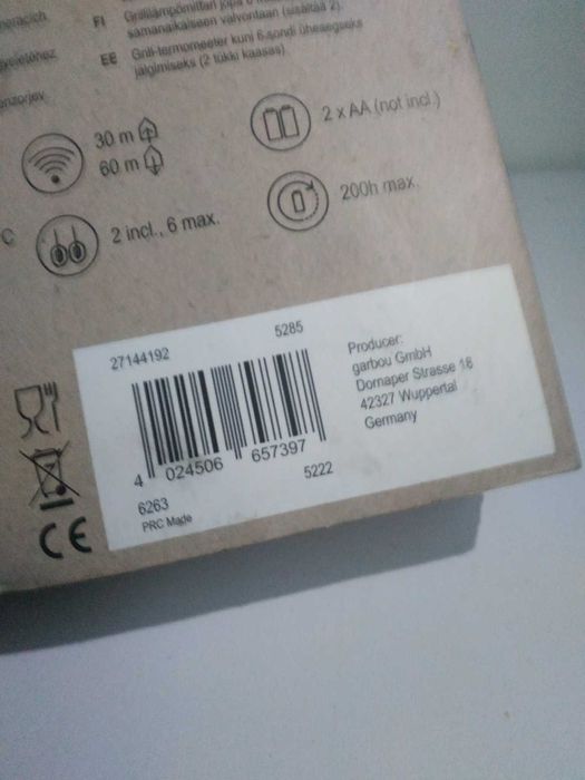 Умный беспроводной термометр для мяяса Kingstone SH5. Германия