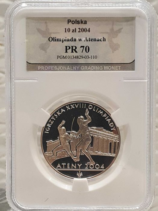 10 zł 2004 r  Ateny 2004 - szermierka PR 70