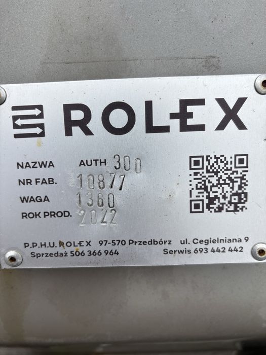 Brona talerzowa Rolex AUTH 3.0m hydropak wał daszkowy