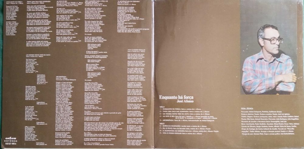 José Afonso	- - - - -		Enquanto Há Força	- - - - -	LP