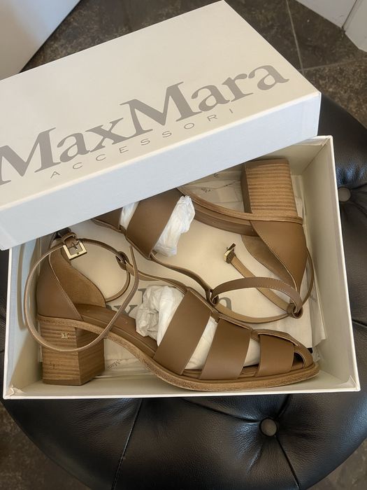 MAX MARA piękne sandałki, skóra naturalna