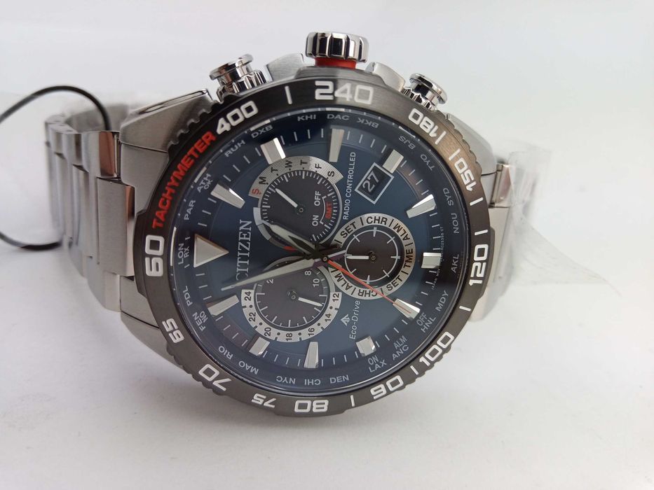 Японские часы Citizen CB5034-58L радиосигнал, вечник, сапфир, тахиметр