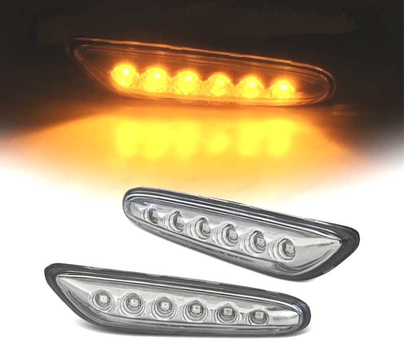 PISCAS LATERAIS BMW E46 01-05 LATERALES LED CROMADO