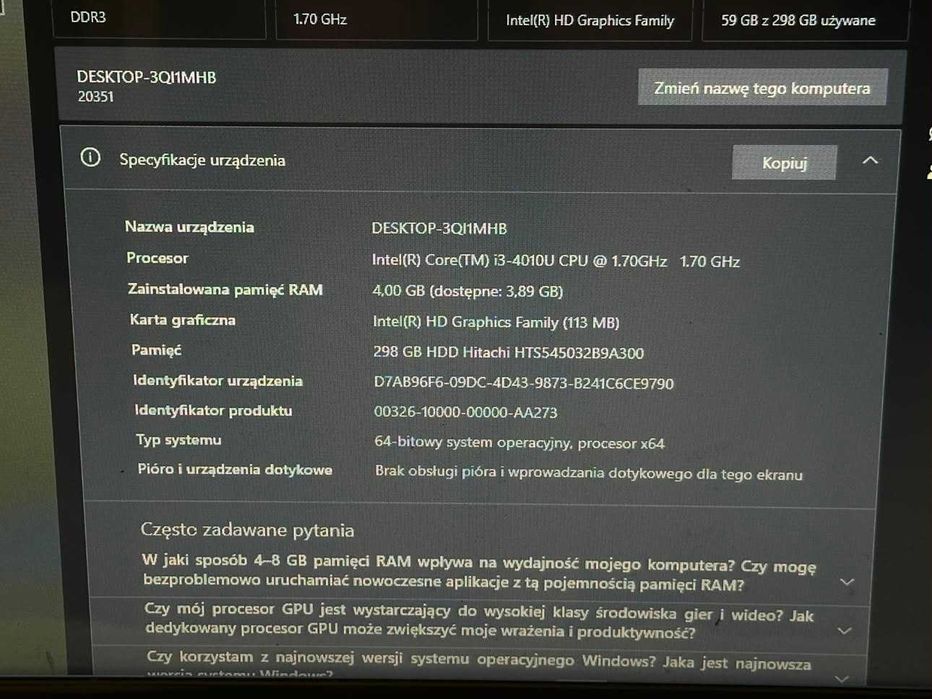 Laptop Lenowo i3