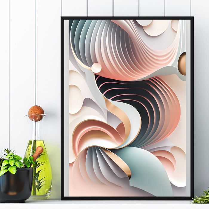 plakat abstrakcja 3d, plakat obraz do pokoju trójwymiarowa abstrakcja