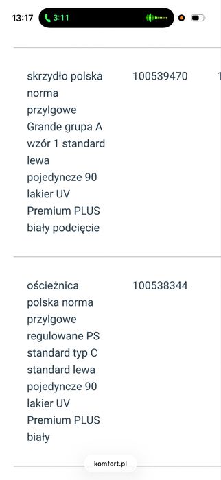 Drzwi Porta Grande 90 lewe, szkło ruflowane, nowe skrzydlo, oscieżnica