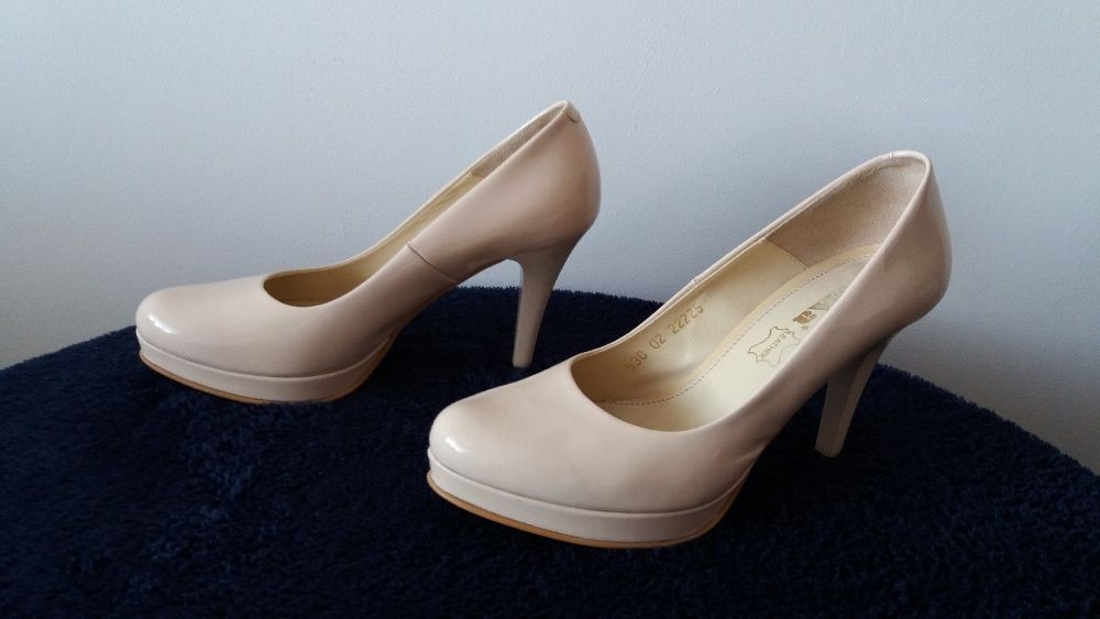 buty ślubne - Czółenka eSKa 530 Beż Lakier rozm. 36
