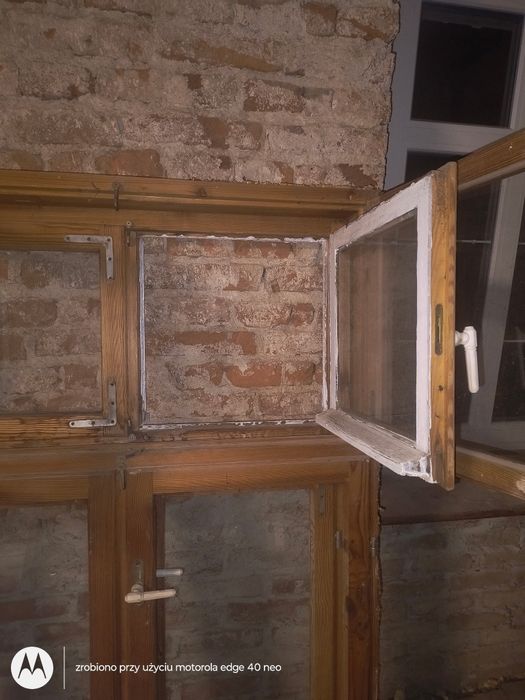 Okno drewniane 1120x1730 - okna 3 sztuki