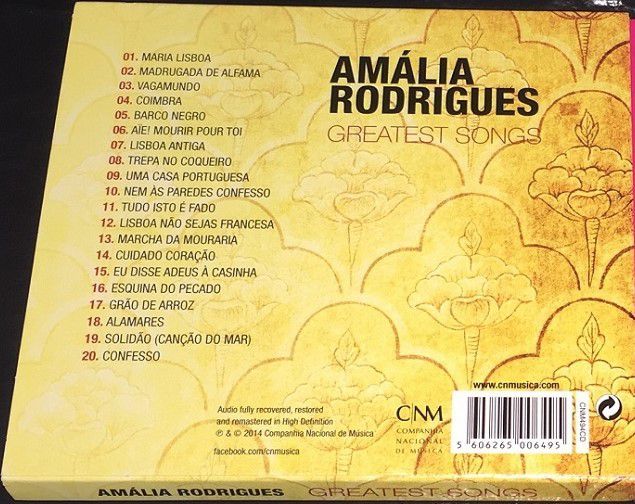 CD AMÁLIA Rodrigues "Greatest Songs" original (novo)