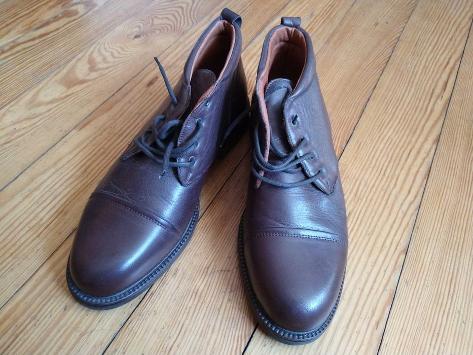 Botki buty skórzane Bata Oksfordki eleganckie brązowe rozmiar 45