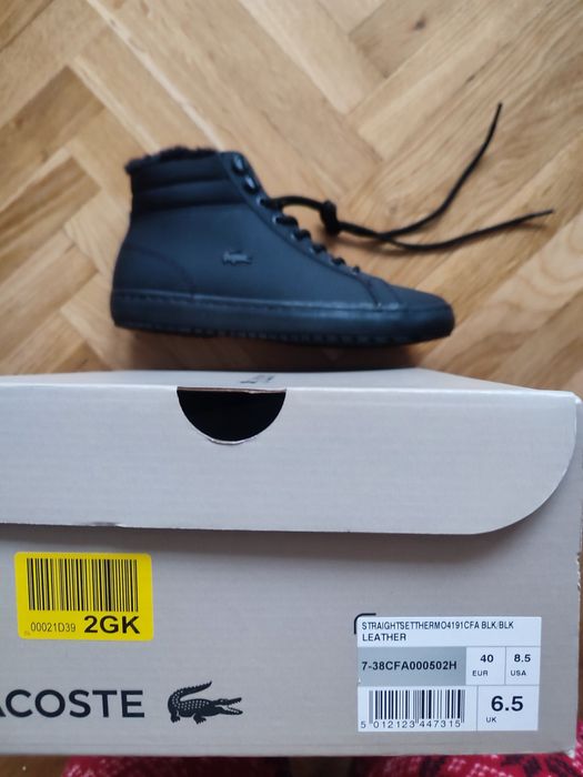 Lacoste sneakersy wysokie, oryginalne, nowe, 40