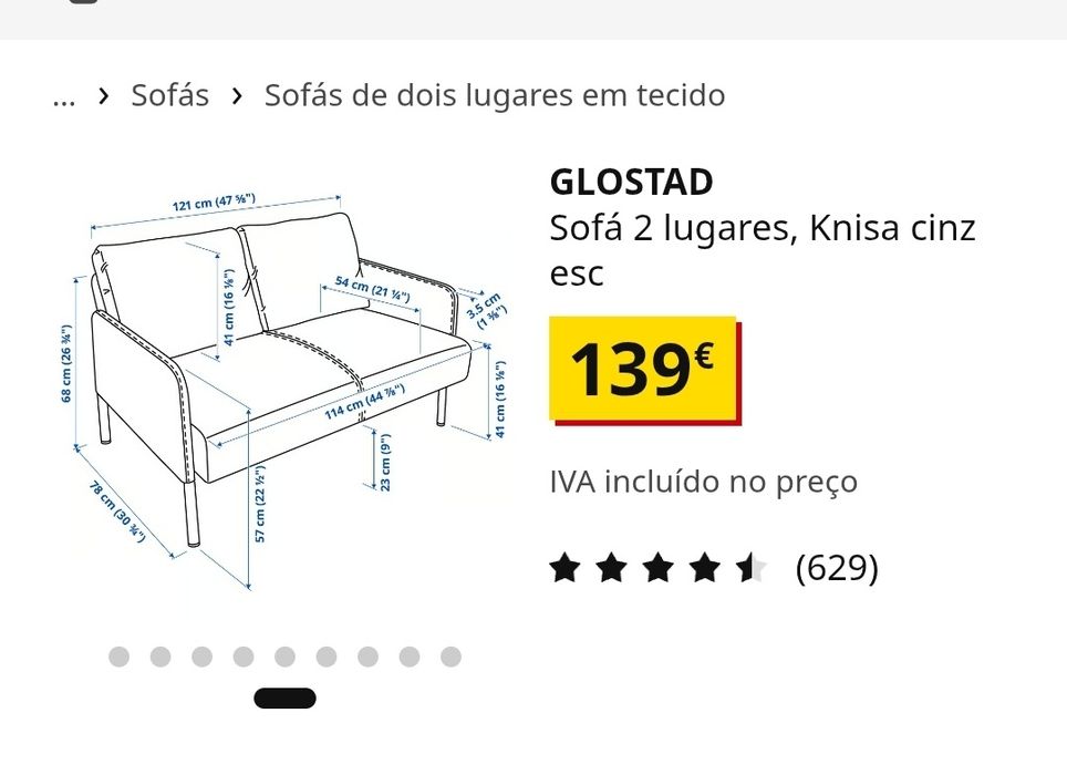 Sofa 2 lugares Ikea